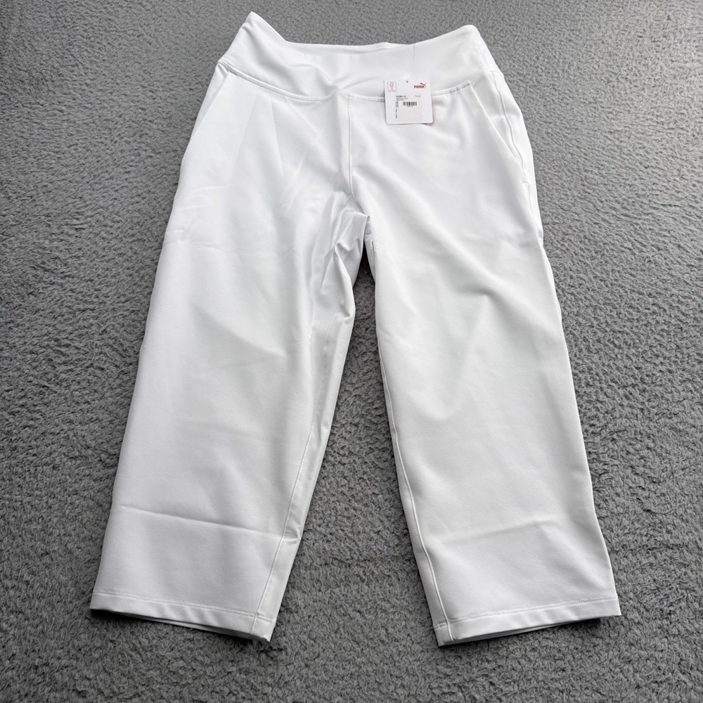 Puma Everyday Capri Pants Womens Small White Glow Golf Tennis 623897 02